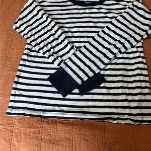 J. Crew Kids Navy and White Striped Long Sleeve Tee